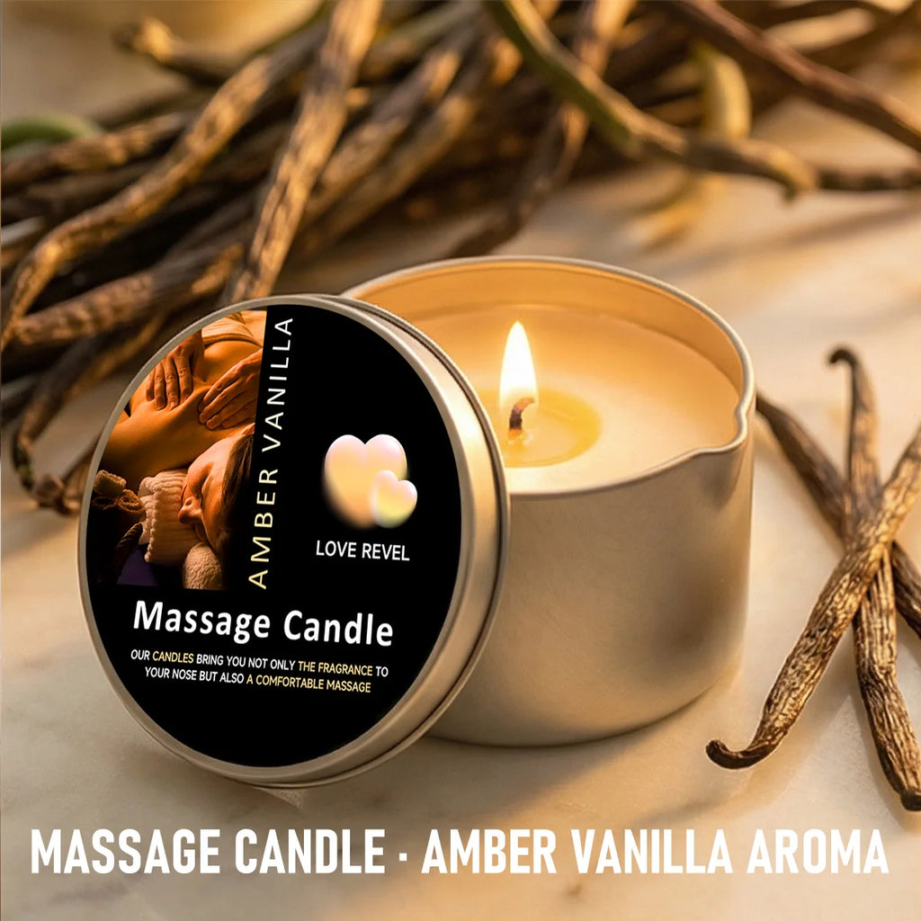 Massageolja Doftljus Amber & Vanilj 60ml – Sojvax Fuktgivande Jul Present