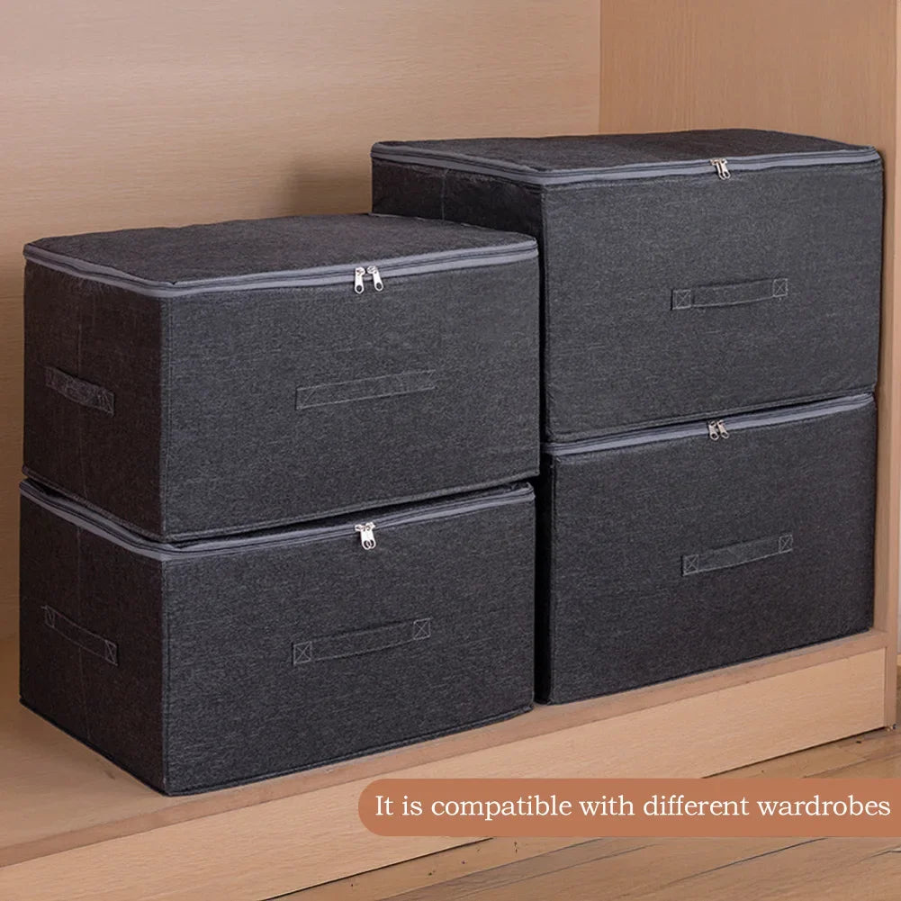 Stapelbara Vikbara Tyglådor med Lock & Handtag – Kläder, Garderob & Under Säng