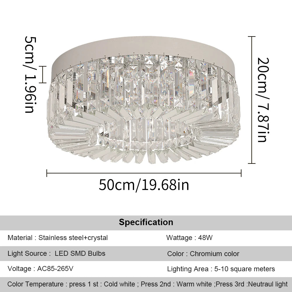 Kristall Takkrona Guld 40-50 cm – Lyxig Modern LED