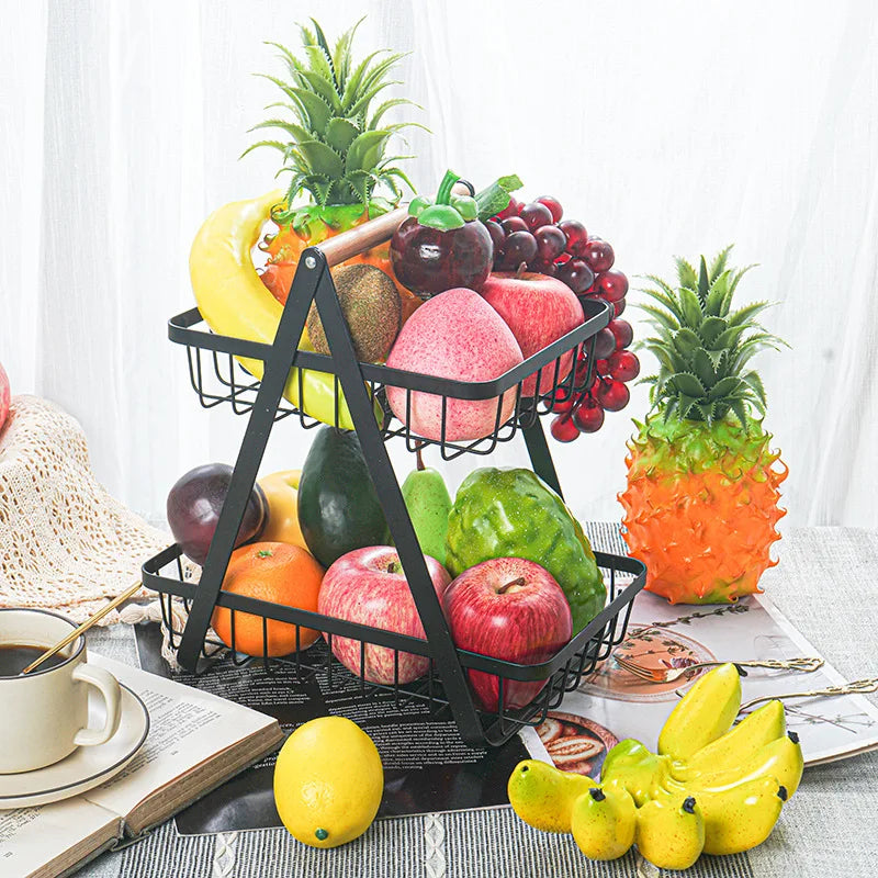 Multifunktionell Förvaringskorg Bänkskiva – Frukt, Bröd, Grönsaker & Snacks Kök