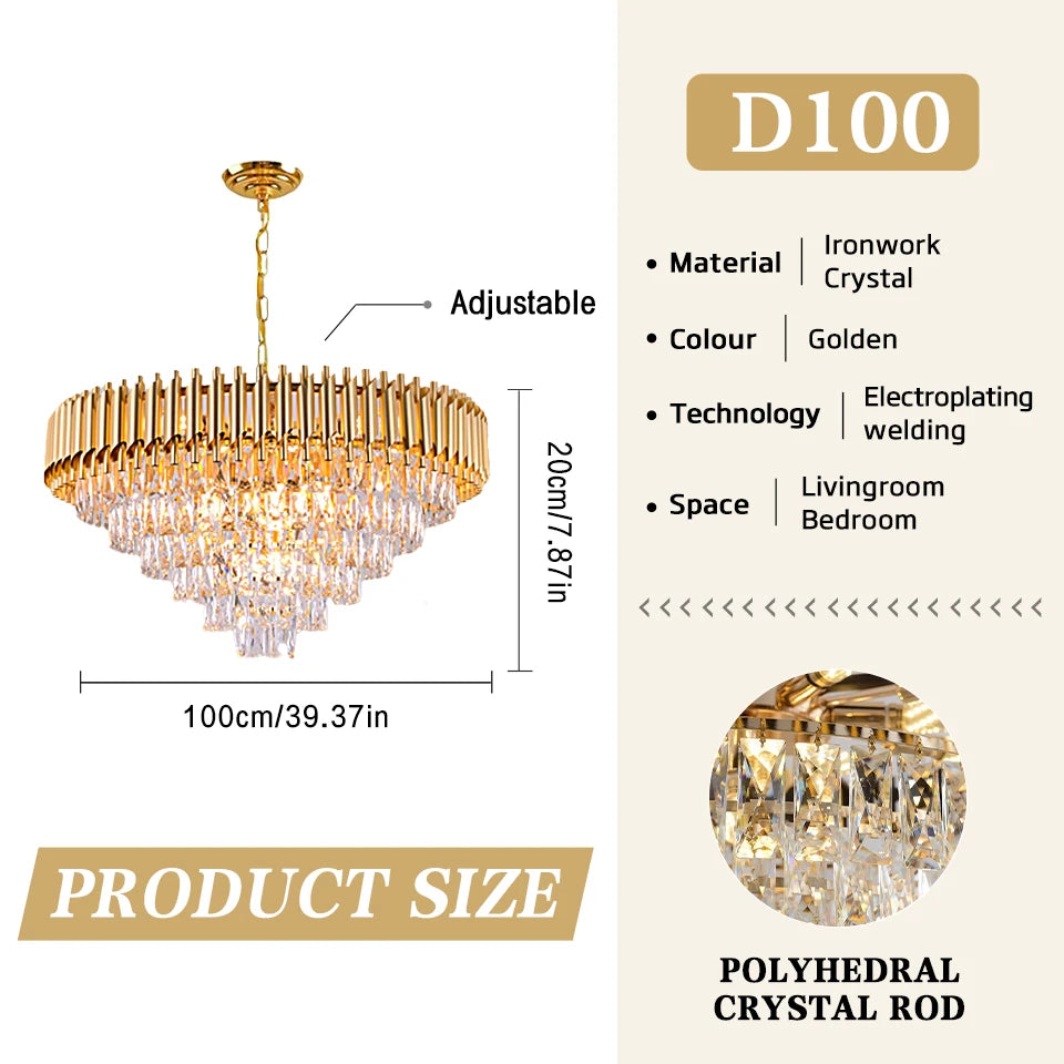 Lyxig Kristallkrona – Modern LED Taklampa Vardagsrum