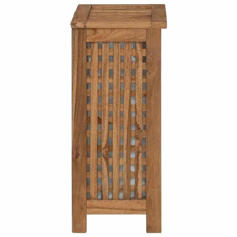 Tvättkorg Massivt Teak 35×25×60 cm – Naturlig Rustik Badrum & Sovrum