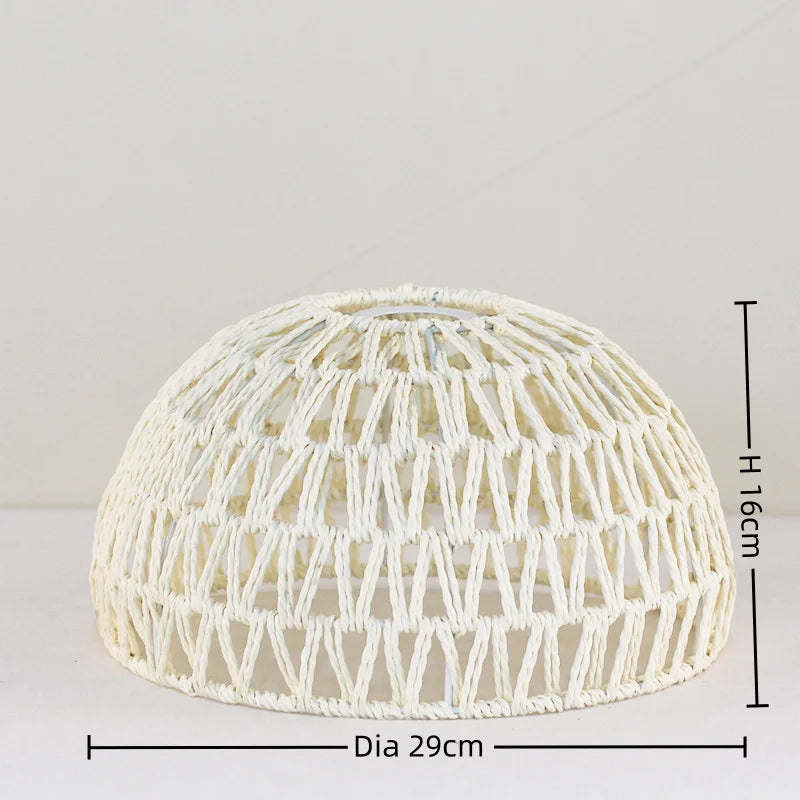 Handflätad Retro Papperslampskärm – Rattan Hänglampa Kafé & Hotell