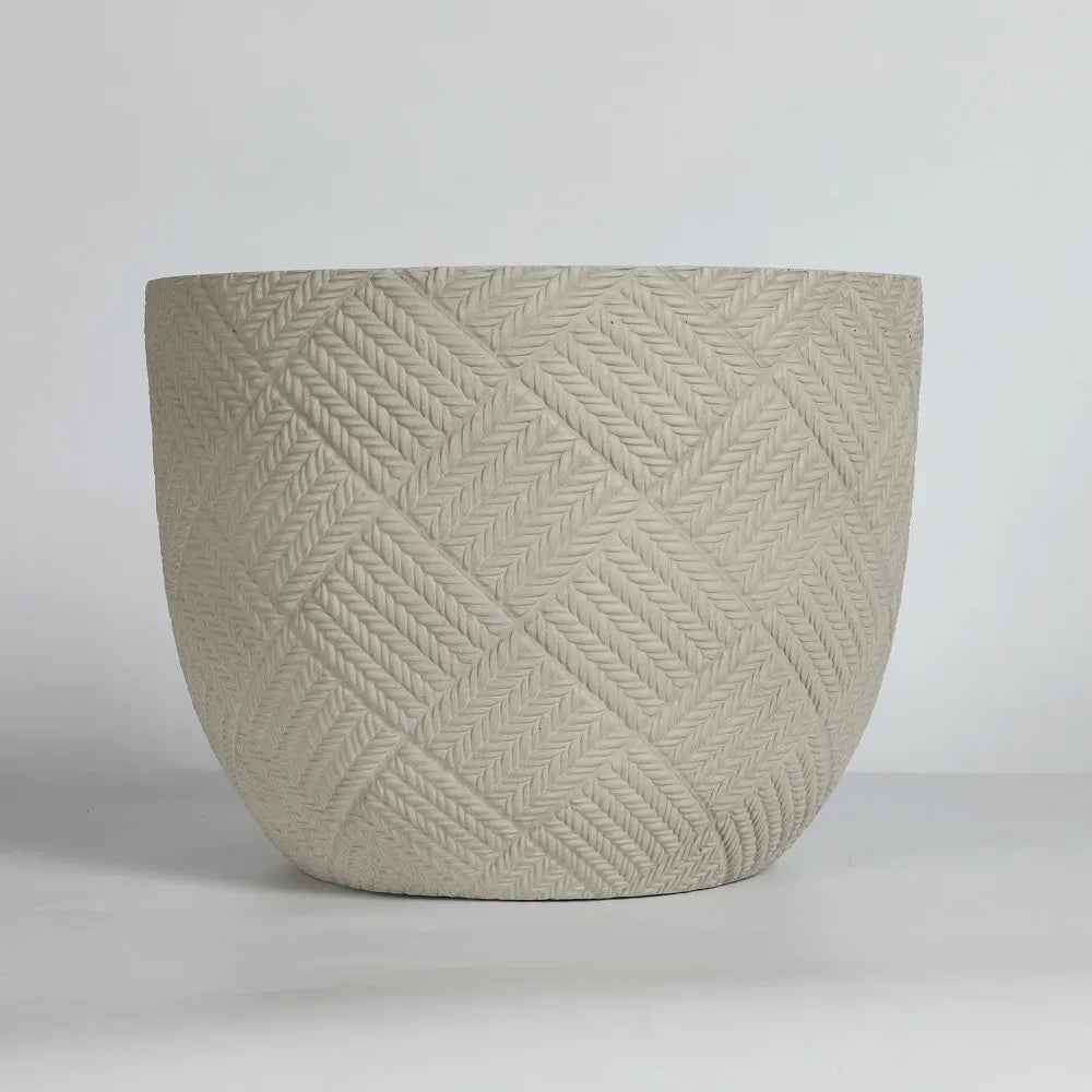 2-Pack Runda Betongplanteringskrukor Grå – Handgjord Rustik 37×28 & 45×35 cm