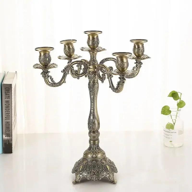 Brons Metallljusstake Restaurant & Bröllop – Dekorativt Bordsornament