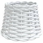 Vit Wicker Taktlampskärm Ø20×15 cm – Handgjord Naturlig Stil