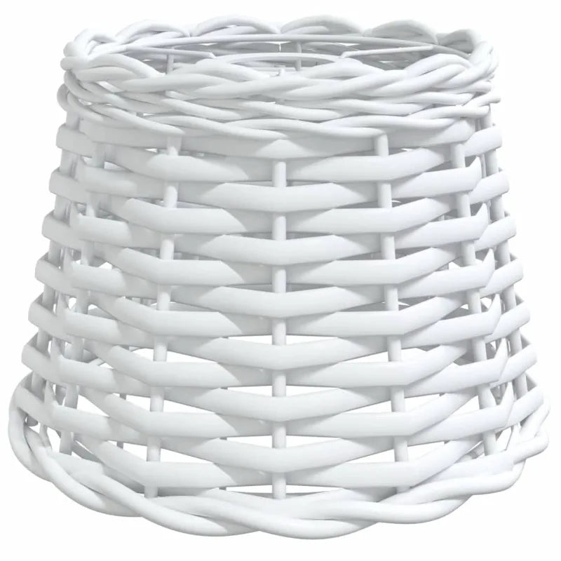 Vit Wicker Taktlampskärm Ø20×15 cm – Handgjord Naturlig Stil
