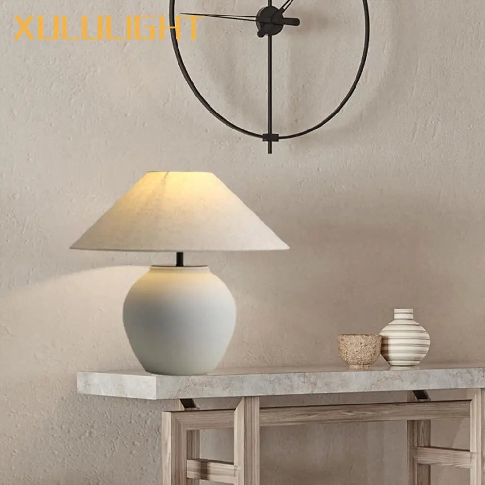 Wabi-Sabi Keramisk Bordslampa Svart – Japansk Retro