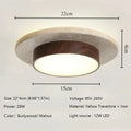 Rund Sten Taklampa Wabi-Sabi 28W – Valnöt D22 cm