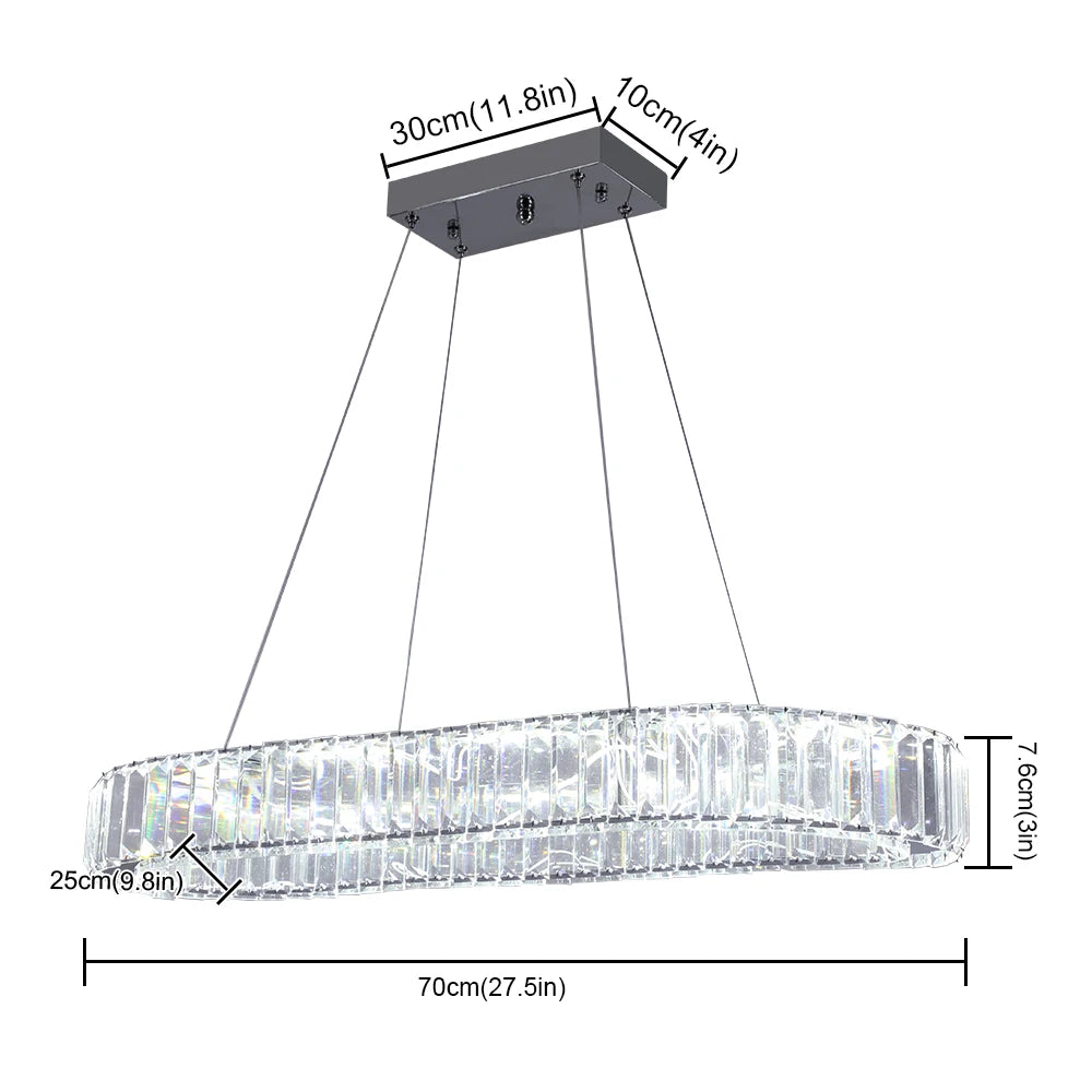 Nordisk Oval Kristalltakkrona – Lyxig LED Hotell & Hem