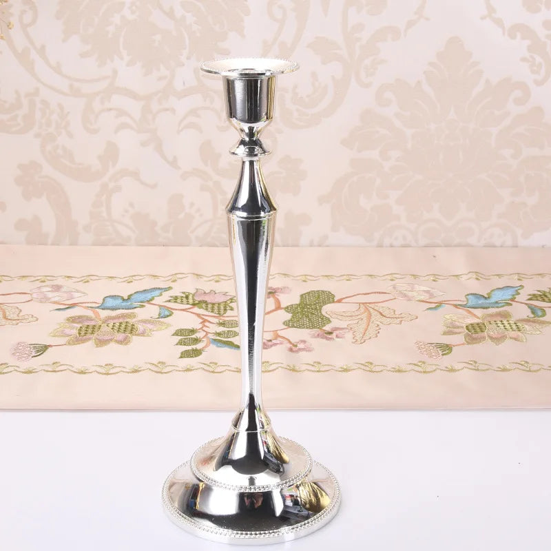 Lång Retro Metallljusstake 1/3-Arm – Målade Middag & Hemdekor