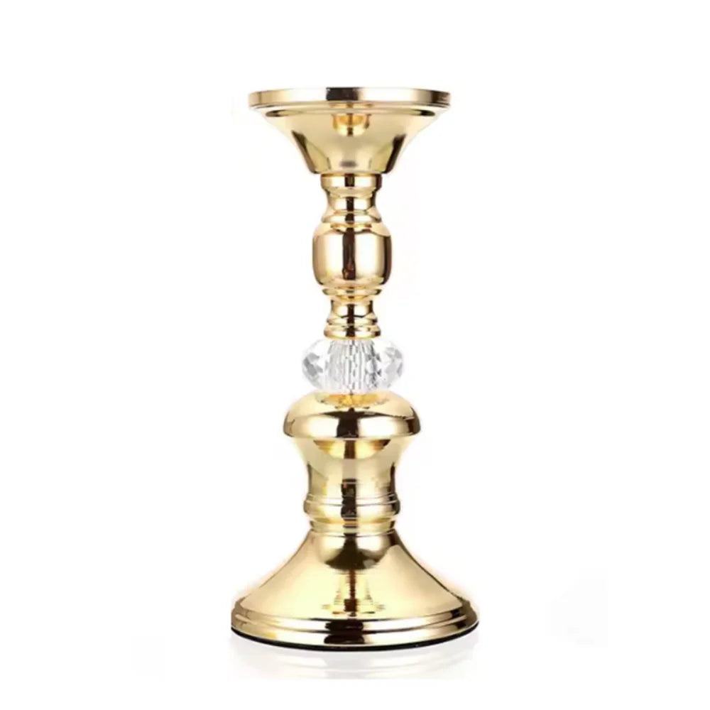 Europeisk Guld Pelare Ljusstake Vintage – Antislip Botten Olika Storlekar