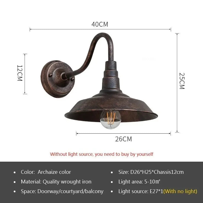 Retro LED Utomhusvägglampa E27 – Villa & Balkong