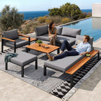 Modulärt Loungeset – Soffgrupp & Träbord