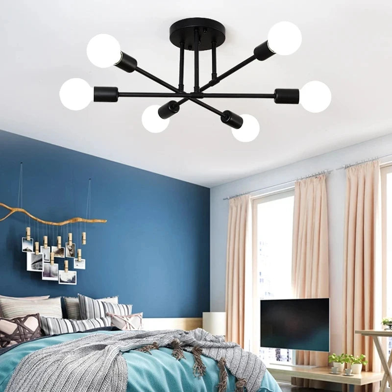 Nordisk Minimalist Hänglampa LED – Svart & Guld