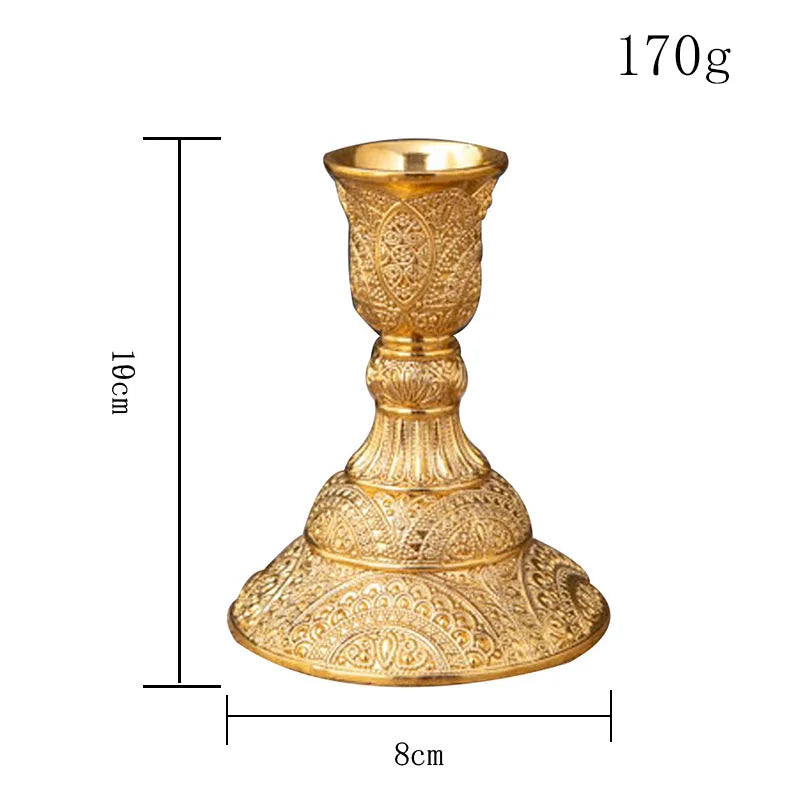 2-Pack Guld & Silver Ljusstake Europeisk – Bröllop Metallantik Bordsdekor