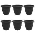 Runda Blomkrukor 6-Pack Svart Ø22×18 cm – Plastpotta Trädgård & Uteplats