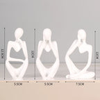 3-Pack Tänkarskulptur Abstrakt – Europeisk Minimalistisk Kontors & Bokhylldekor