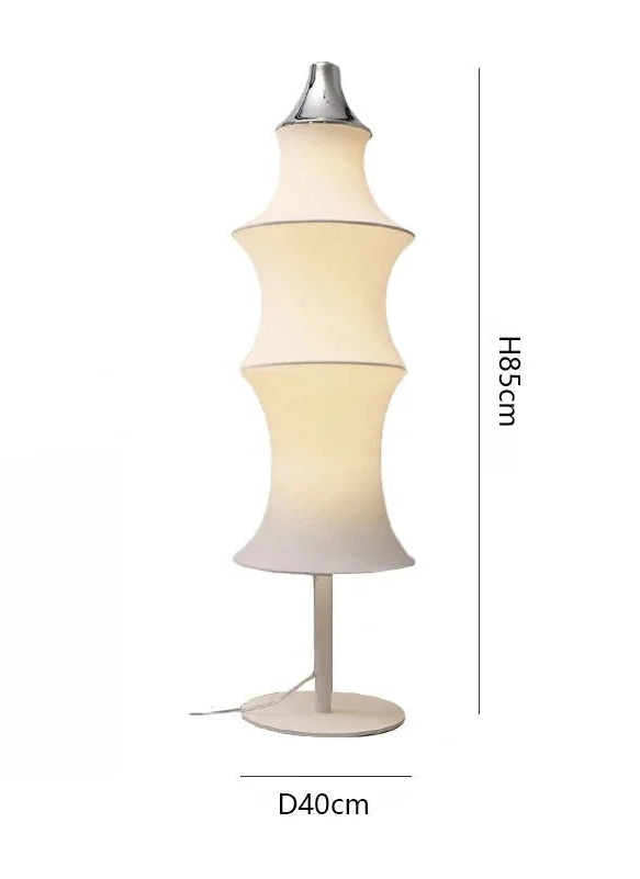 Wabi Sabi golvlampa i japansk stil – elegant LED-lampa med textilskärm för sovrum, vardagsrum och kontor