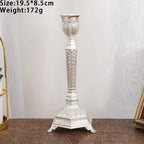 2-Pack Guld & Silver Ljusstake Europeisk – Bröllop Metallantik Bordsdekor