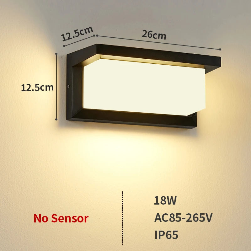 LED Utomhusvägglampa Radarsensor IP65 – Veranda 30W