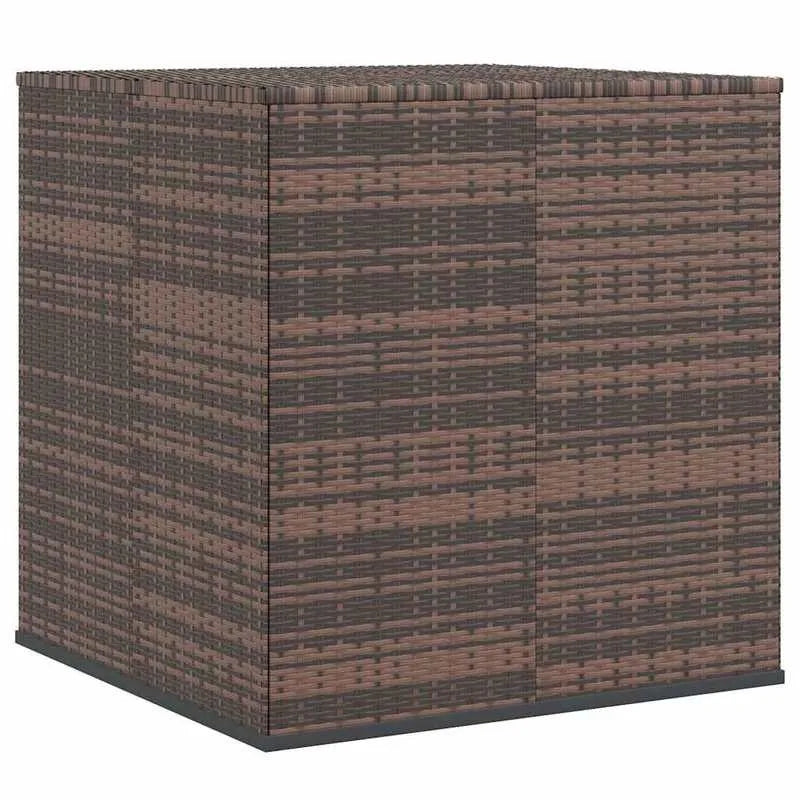 Utomhus Trädgårdskuddsbox 100×97,5×104 cm Rattan-look – Brun Patio & Balkong