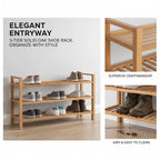 Skohylla 3 Hyllplan Massiv Ek 100×27×60 cm – Rustik Entré & Hall