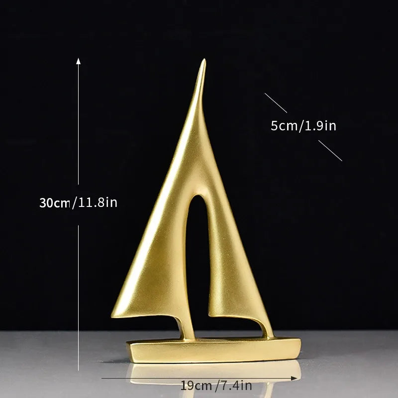 Minimalistisk Segelbåts Ornament Resin – Nisch Lyckosymbol Vardagsrum