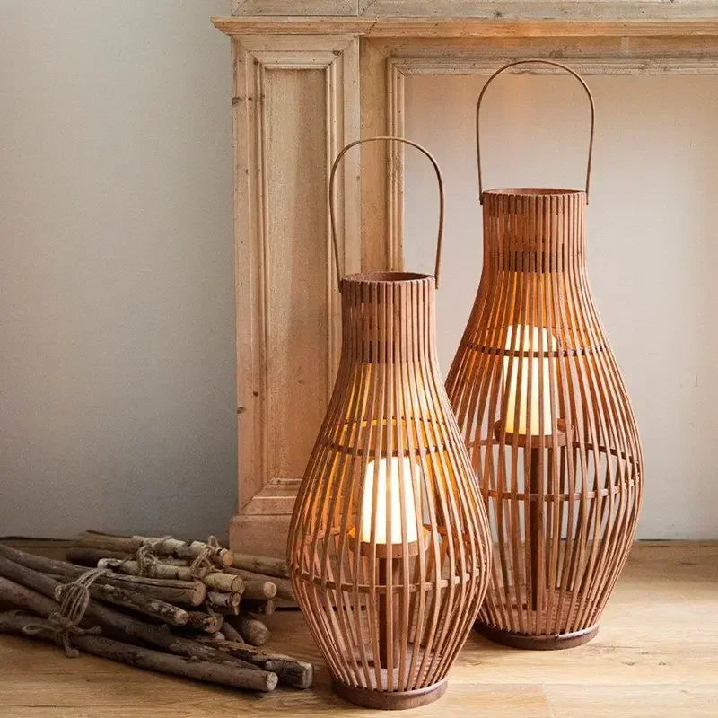 Vintage Bambu Lykta – Trädgård & Heminredning
