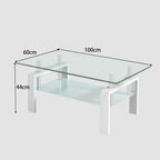 Soffbord Tempererat Glas – Vit, Modern