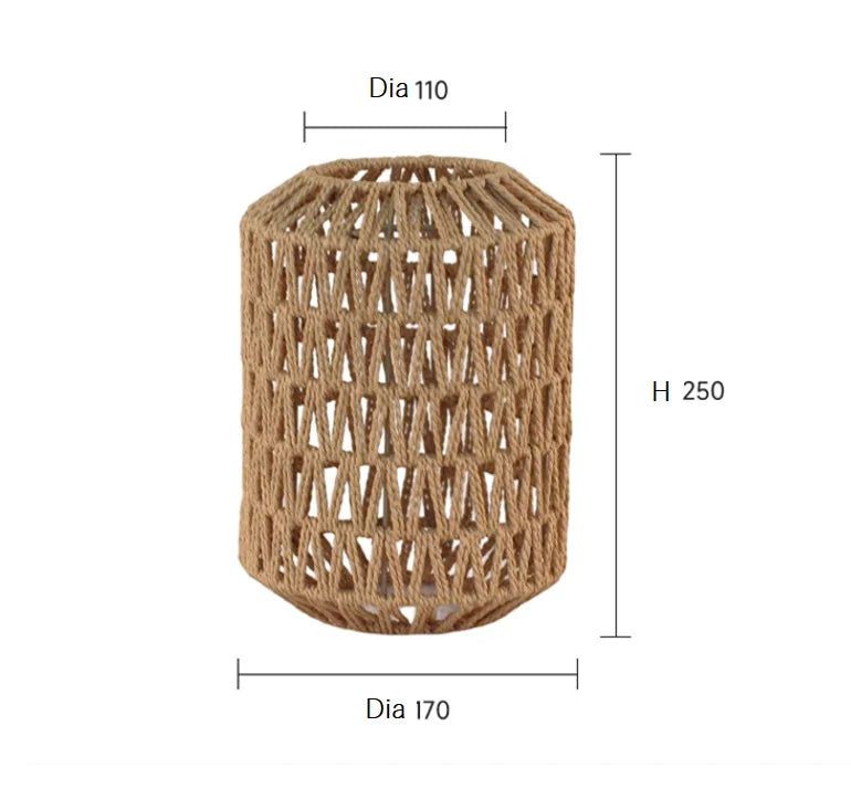 Handflätad Retro Papperslampskärm – Rattan Hänglampa Kafé & Hotell