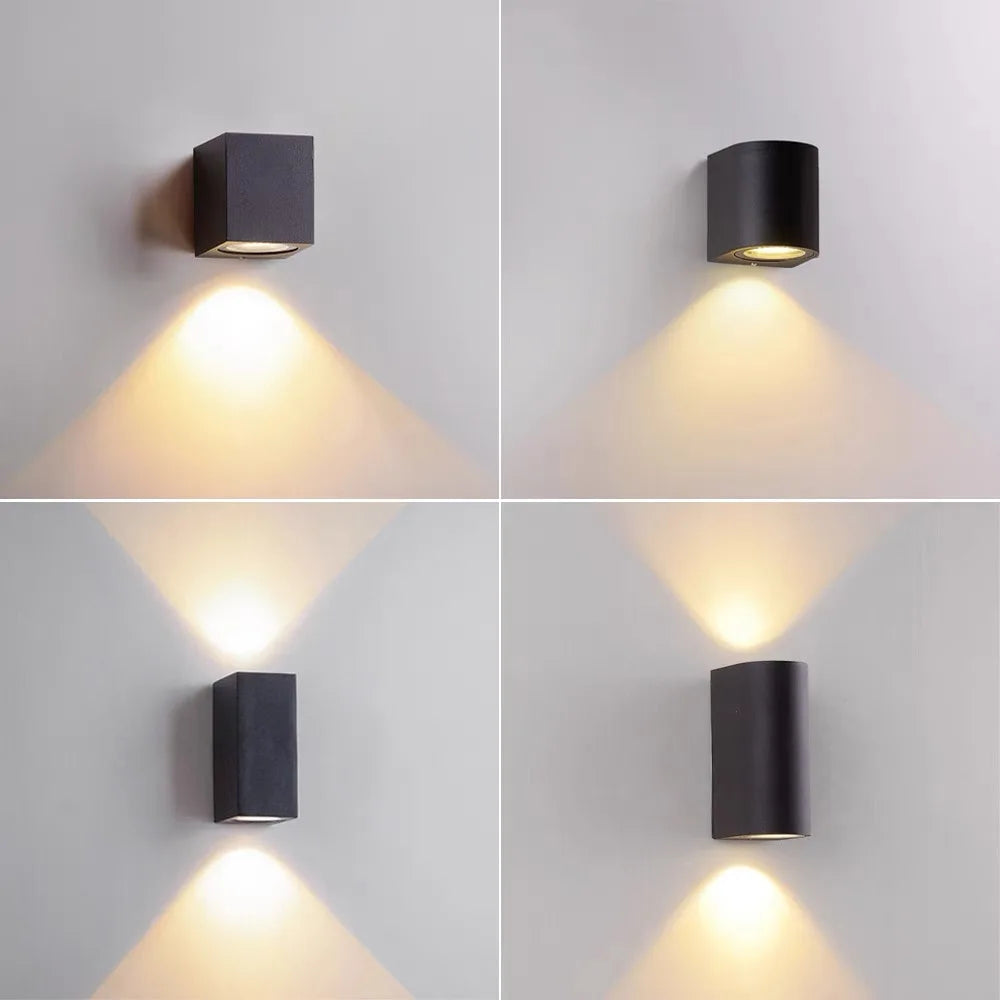 LED Kubform Vägglampa IP65 – Upp & Ner Trädgård
