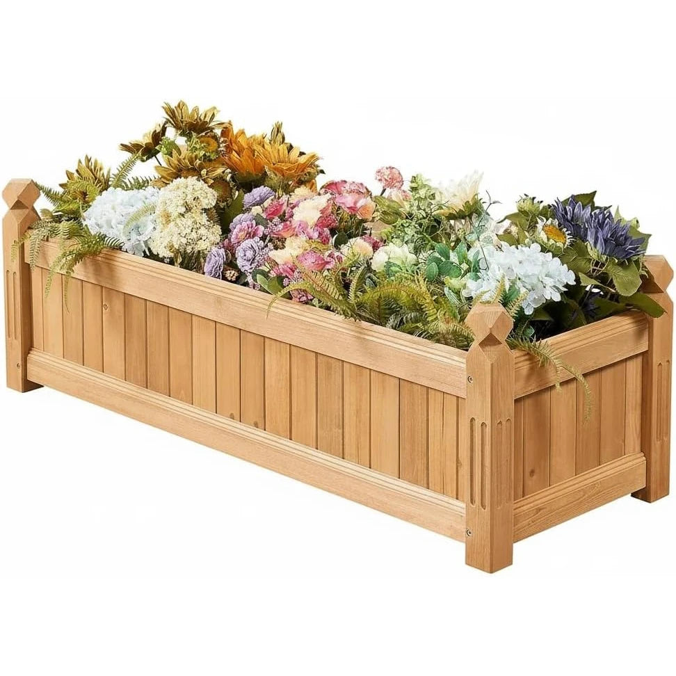 Upphöjd Odlingslåda Trä 100×40×35 cm – Rektangulär Trädgård & Balkong