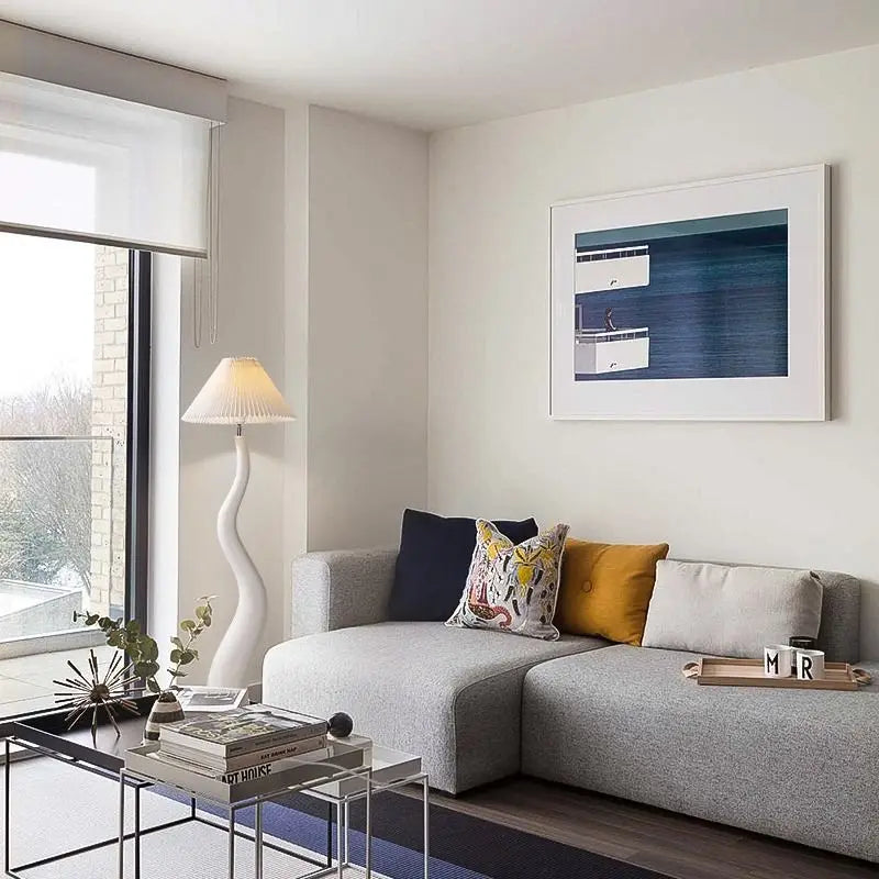 Modern Minimalist Plisserad Golvlampa – Sovrum, Studierum & Soffa