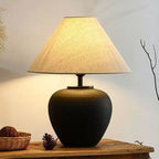 Japansk Kruka Bordslampa Keramik Wabi-Sabi – Handgjord Sovrum & Vardagsrum