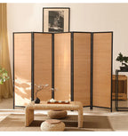 Vävd Bambu Rumsavdelare 6 Paneler – Vikbar Kafé & Hem Partition Boho