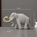 Kreativ Mammut Resin Skulptur – Abstrakt Randig Elefant Hemdekor