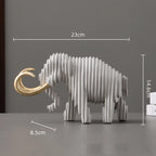 Kreativ Mammut Resin Skulptur – Abstrakt Randig Elefant Hemdekor