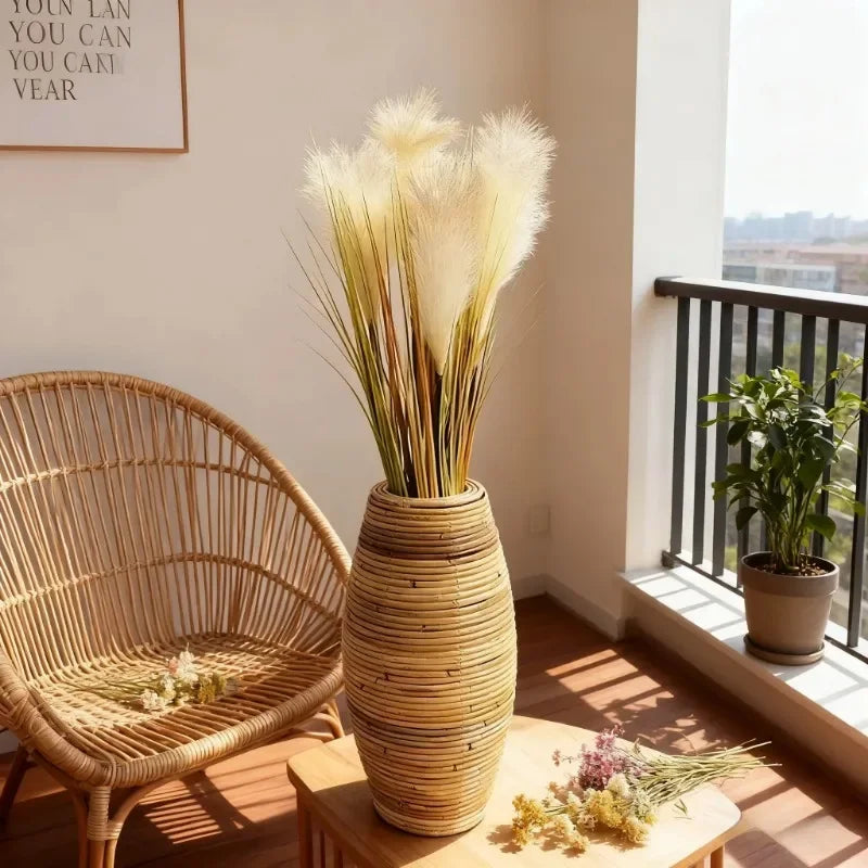Naturlig Rattan Golvvas 30/40 cm Handvävd – Nordisk Vardagsrum & Hall