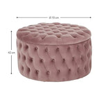 Rund Sittpuff i Sammet – Fotpall & Sittpall