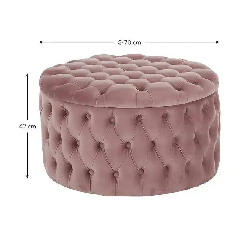 Rund Sittpuff i Sammet – Fotpall & Sittpall