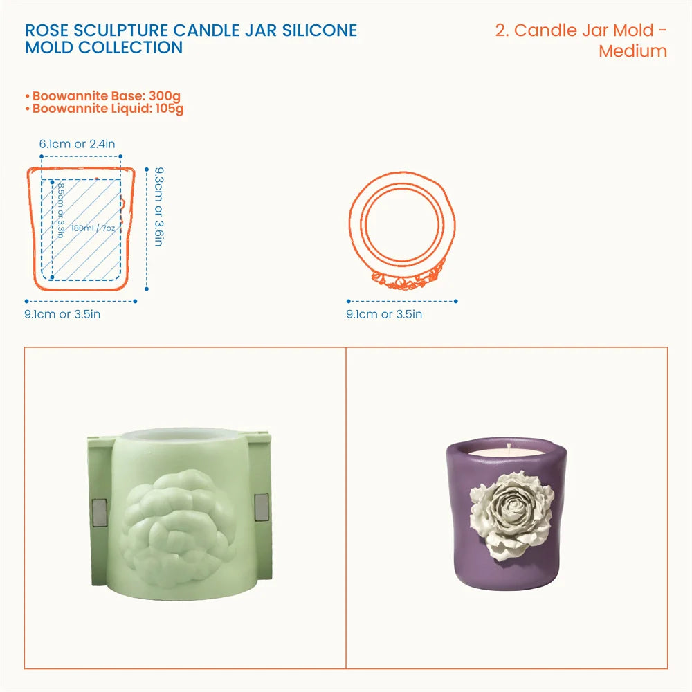 Nicole Ros Skulptur Betong Silikonform – DIY Ljusburk Gips & Jesmonite