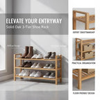 Skohylla 3 Hyllplan Massiv Ek 100×27×60 cm – Rustik Entré & Hall
