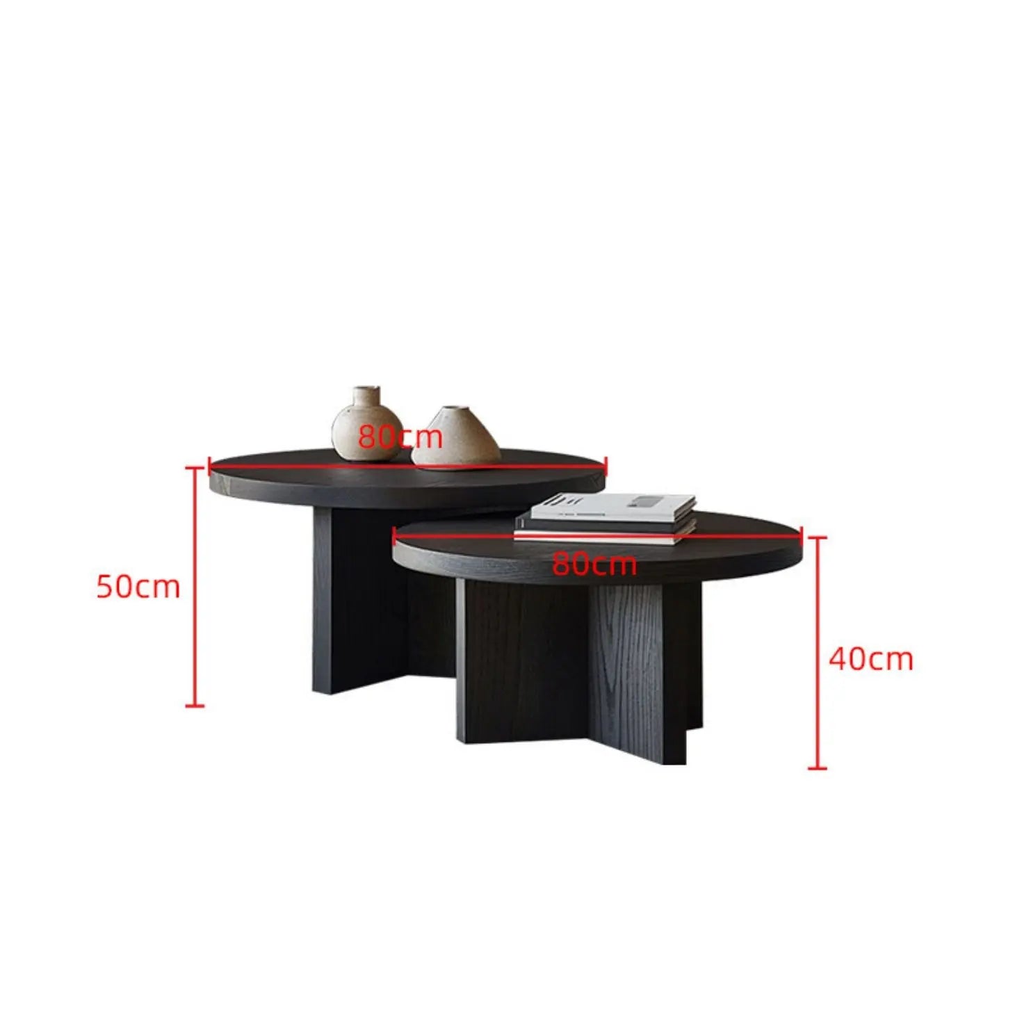 Runt Soffbord Massivt Trä – Antik & Hotell