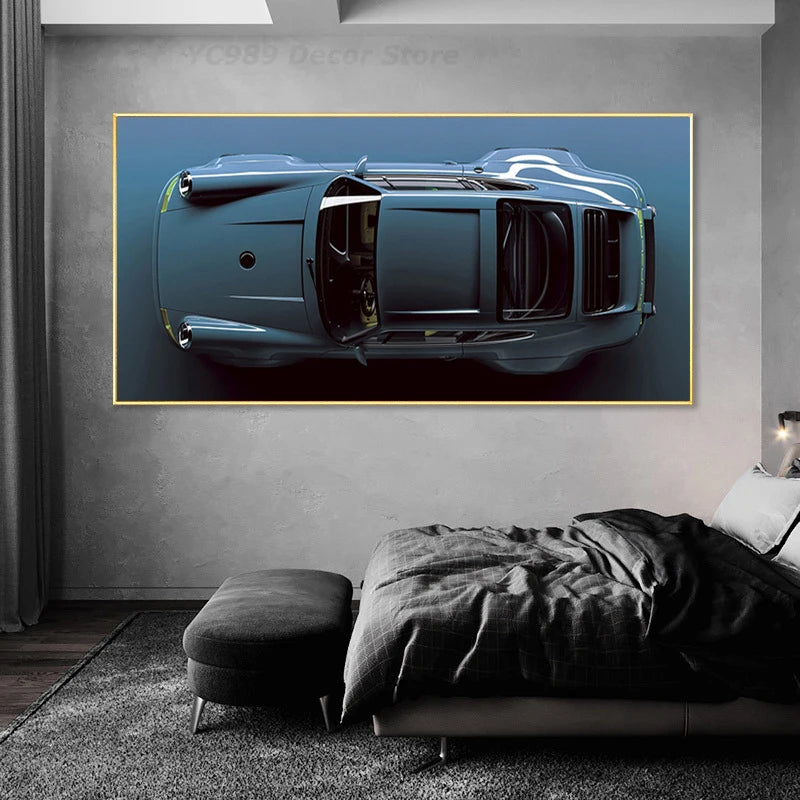 Lyxig Sportbil Canvas Poster Stor – Racing Supercar Väggkonst Kontor & Hem