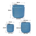 3-Pack Blå Andningsbar Keramikkruka Ø38/30/23 cm – Orkidé Inomhus & Utomhus