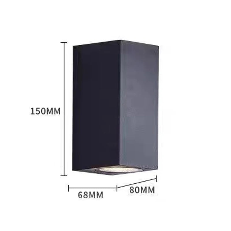 LED Kubform Vägglampa IP65 – Upp & Ner Trädgård
