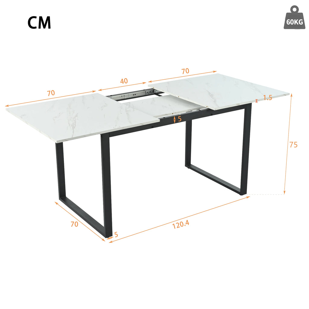 Utdragbart Matbord 140-180 cm – Marmordekor