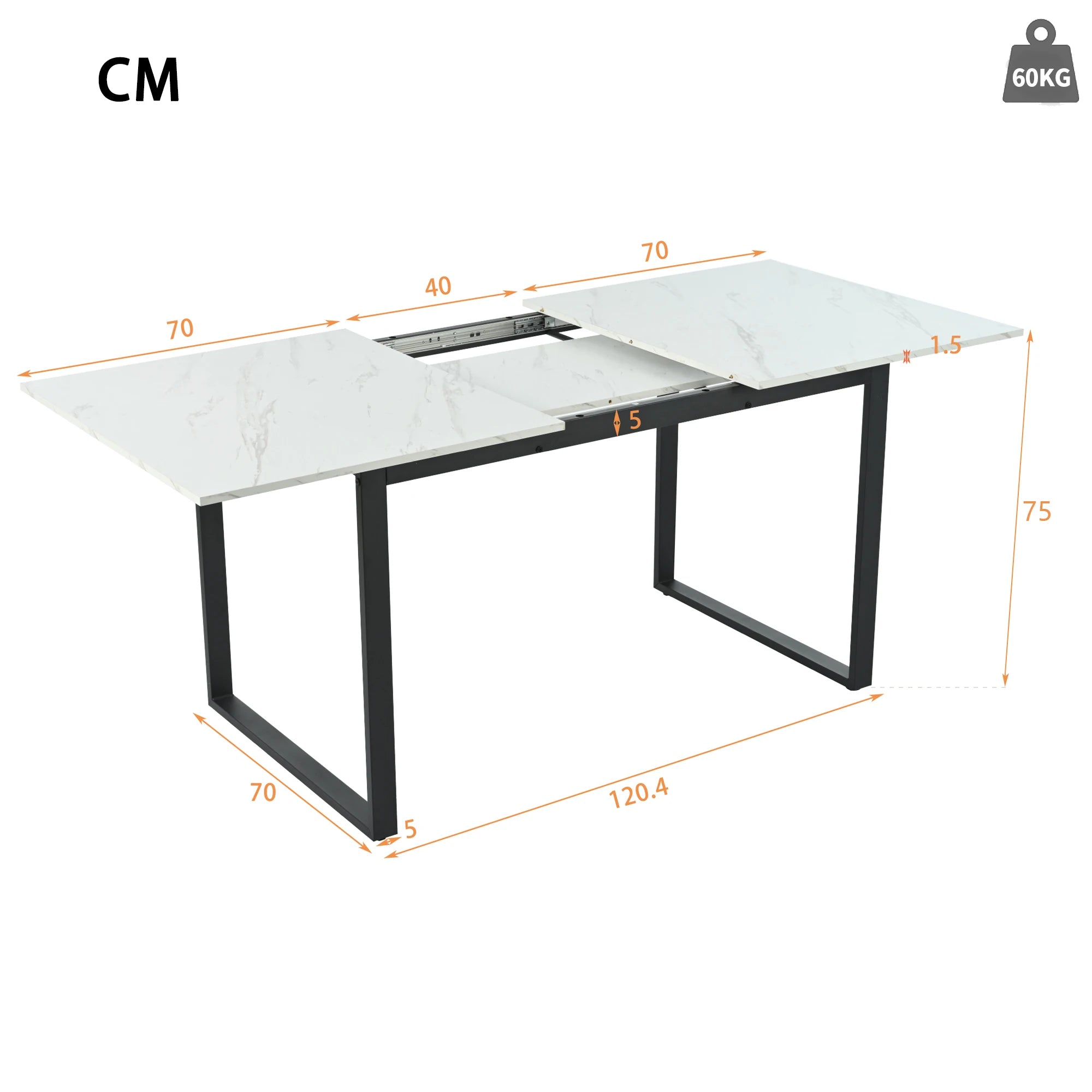 Utdragbart Matbord 140-180 cm – Marmordekor
