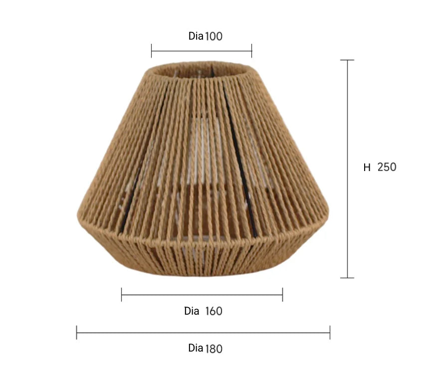 Handflätad Retro Papperslampskärm – Rattan Hänglampa Kafé & Hotell